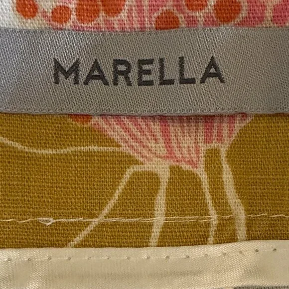 Marella tropical floral print cotton pants Sz 2 pockets - Picture 13 of 14